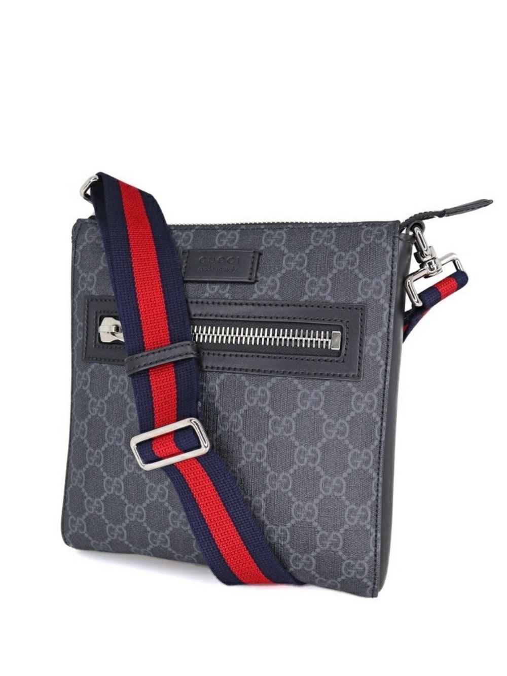 Gucci Men's GG Supreme Web Flat Messenger Crossbody Bag